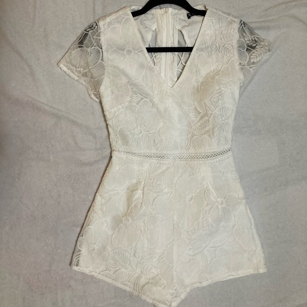 Floral Embroidered Romper